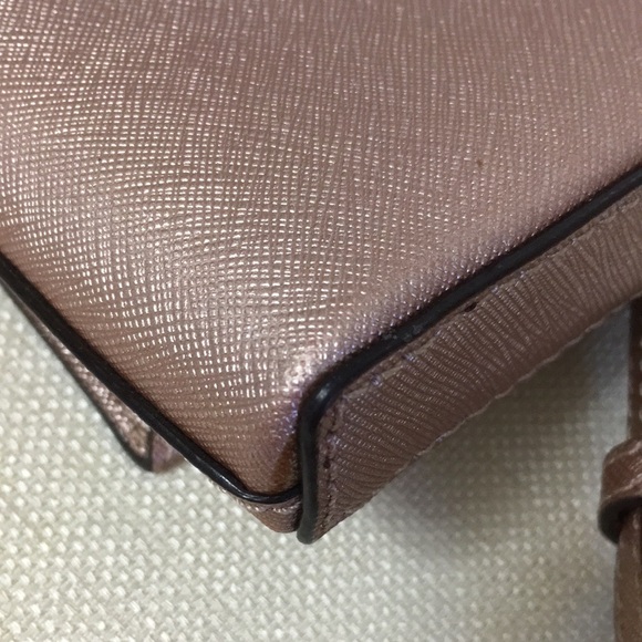 Kate Spade Newbury Lane Sally Saffiano Leather Turnlock Crossbody Bag Rose Gold - Picture 13 of 14